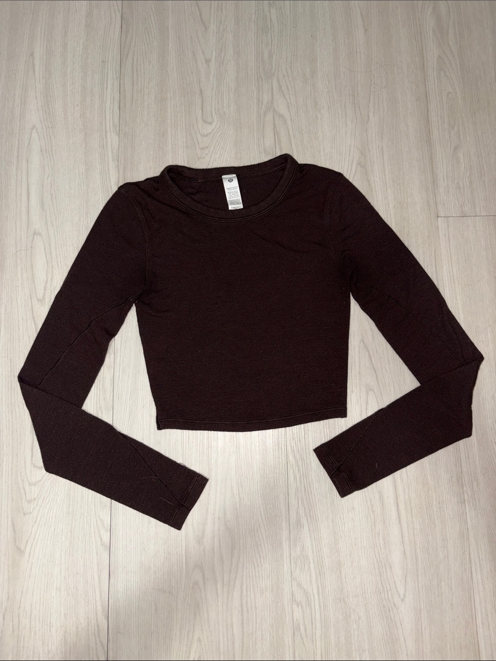LULULEMON Hold Tight Straight-Hem Cropped Long-Sleeve Shirt 0